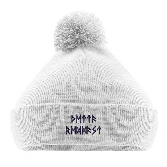 Personalised Rune Name & Message Pom Pom Beanie | RuneScope Pointed