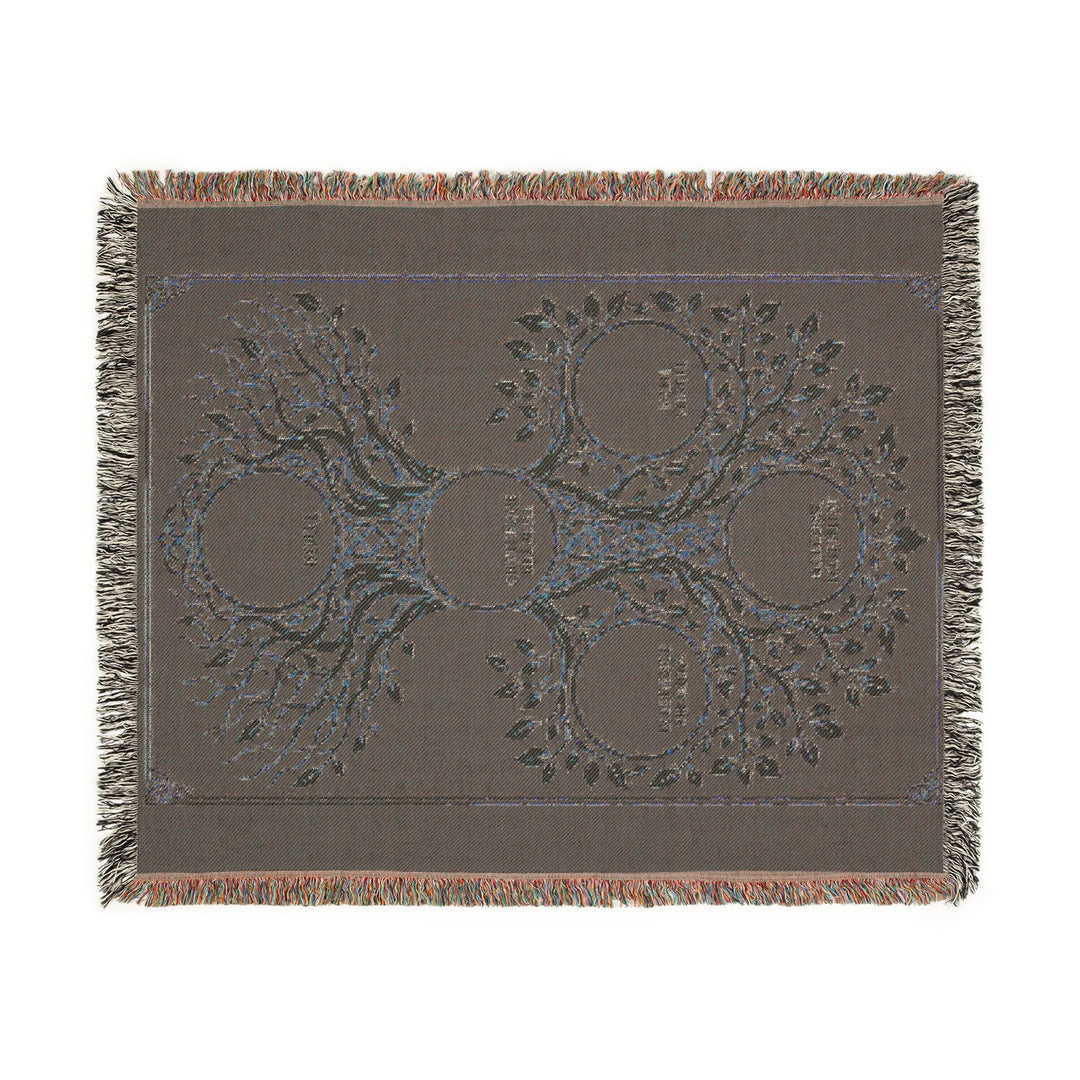 RuneScope Yggdrasil Rune Casting Blanket — Midnight — reverse weave