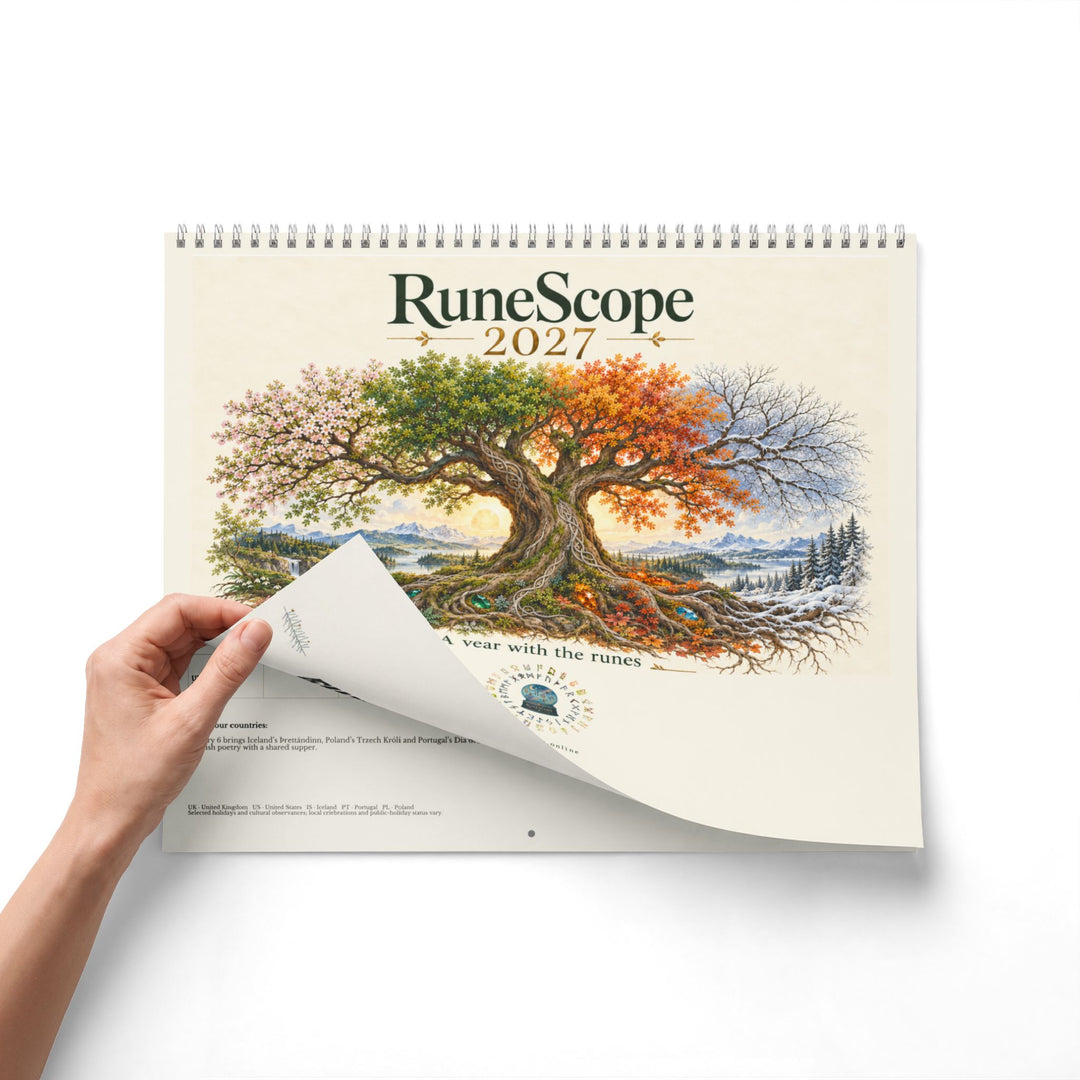 RuneScope 2027 Wall Calendar — Birth & Fate, Holidays & Traditions