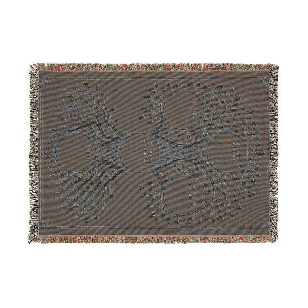 RuneScope Yggdrasil Rune Casting Blanket — Midnight — reverse weave