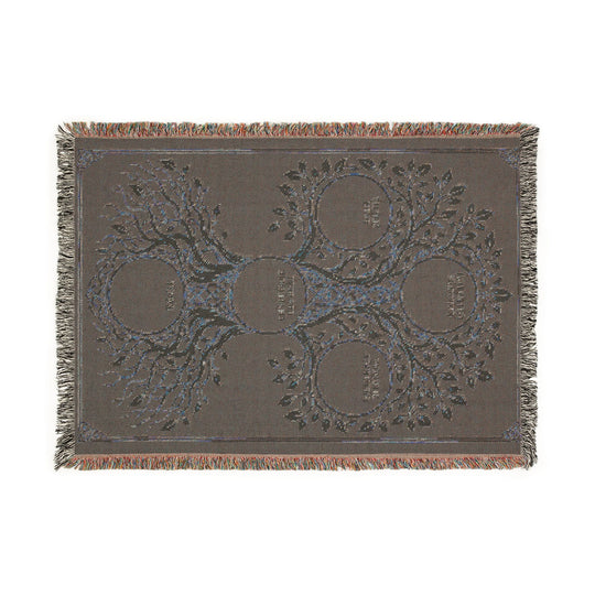 RuneScope Yggdrasil Rune Casting Blanket — Midnight — reverse weave