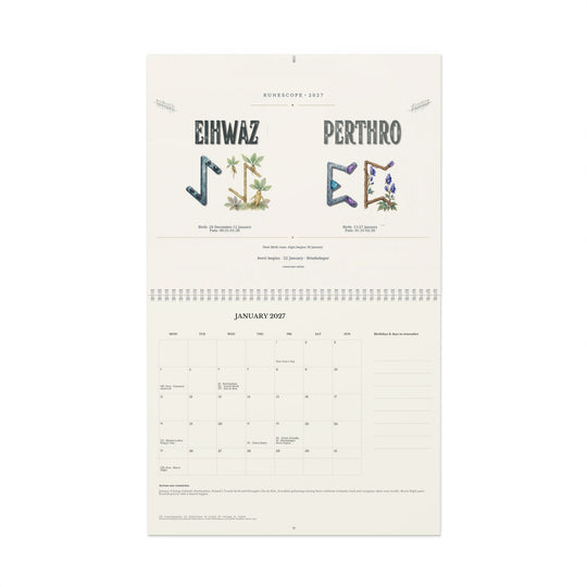 RuneScope 2027 Wall Calendar — Birth & Fate, Holidays & Traditions