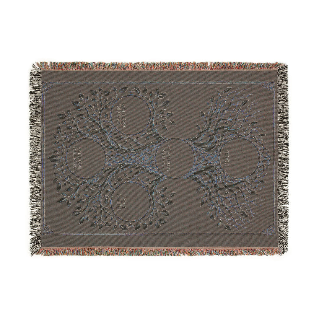 RuneScope Yggdrasil Rune Casting Blanket — Midnight — reverse weave