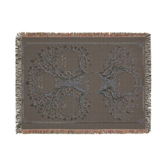 RuneScope Yggdrasil Rune Casting Blanket — Midnight — reverse weave