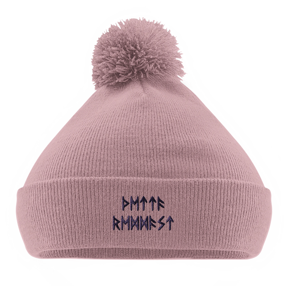 Bonnet à pompon personnalisé - Prénom en runes (jusqu’à 5 runes) | Beechfield B426
