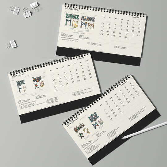 RuneScope 2027 Desk Calendar — Birth & Fate, Holidays & Traditions