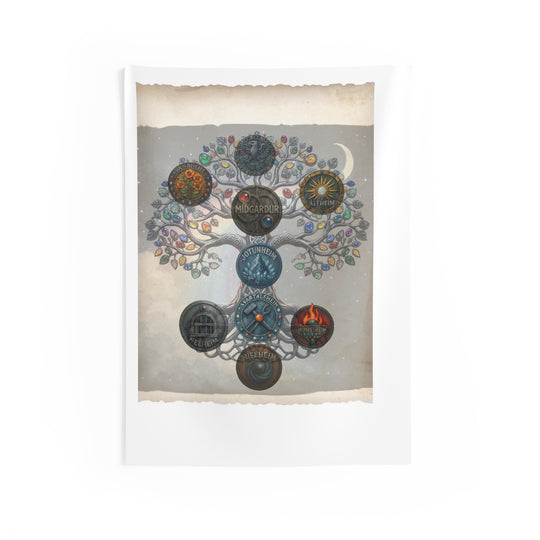 Yggdrasil & the 9 Realms— Spiritual RuneCasting Cloth