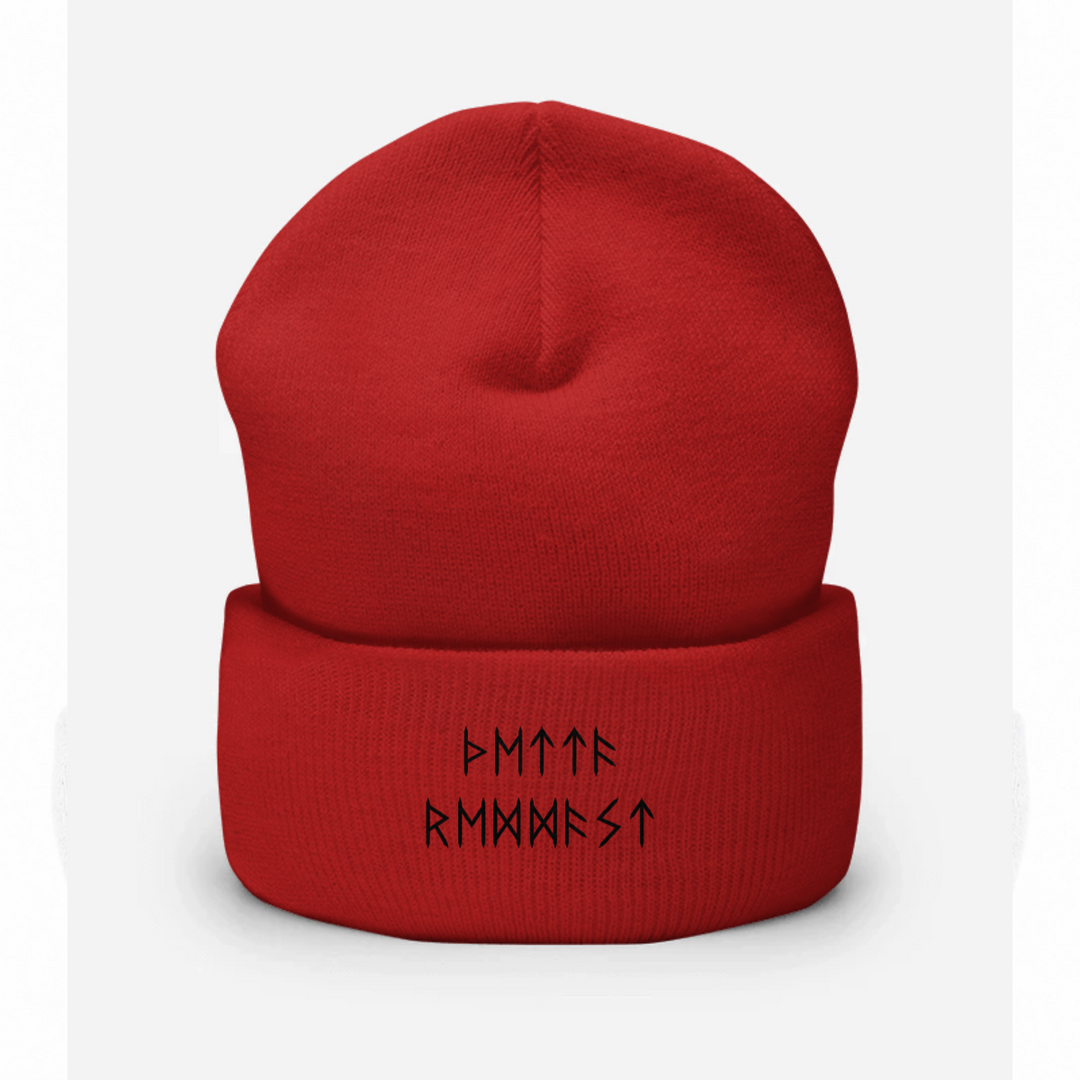 Personalised Rune Name & Message Cuffed Beanie