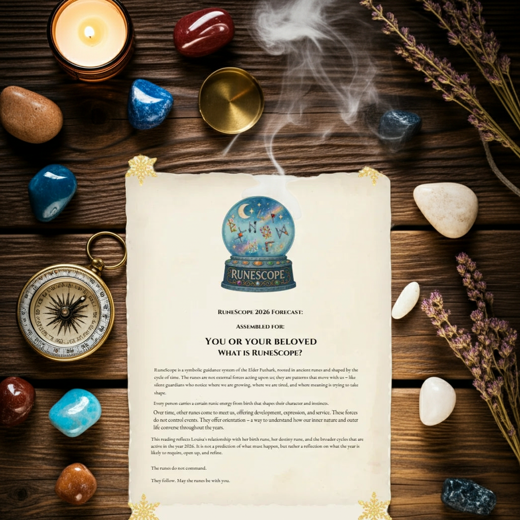 Personalized Birth/Fate RuneScope chart with 2026 Forecast