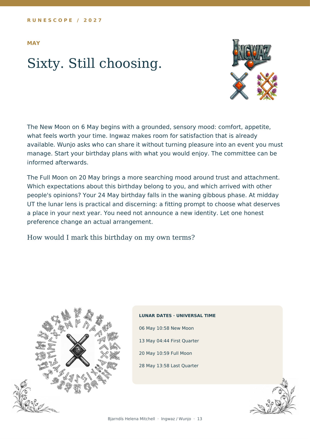 Personalized Birth/Fate RuneScope chart with 2027 Forecast