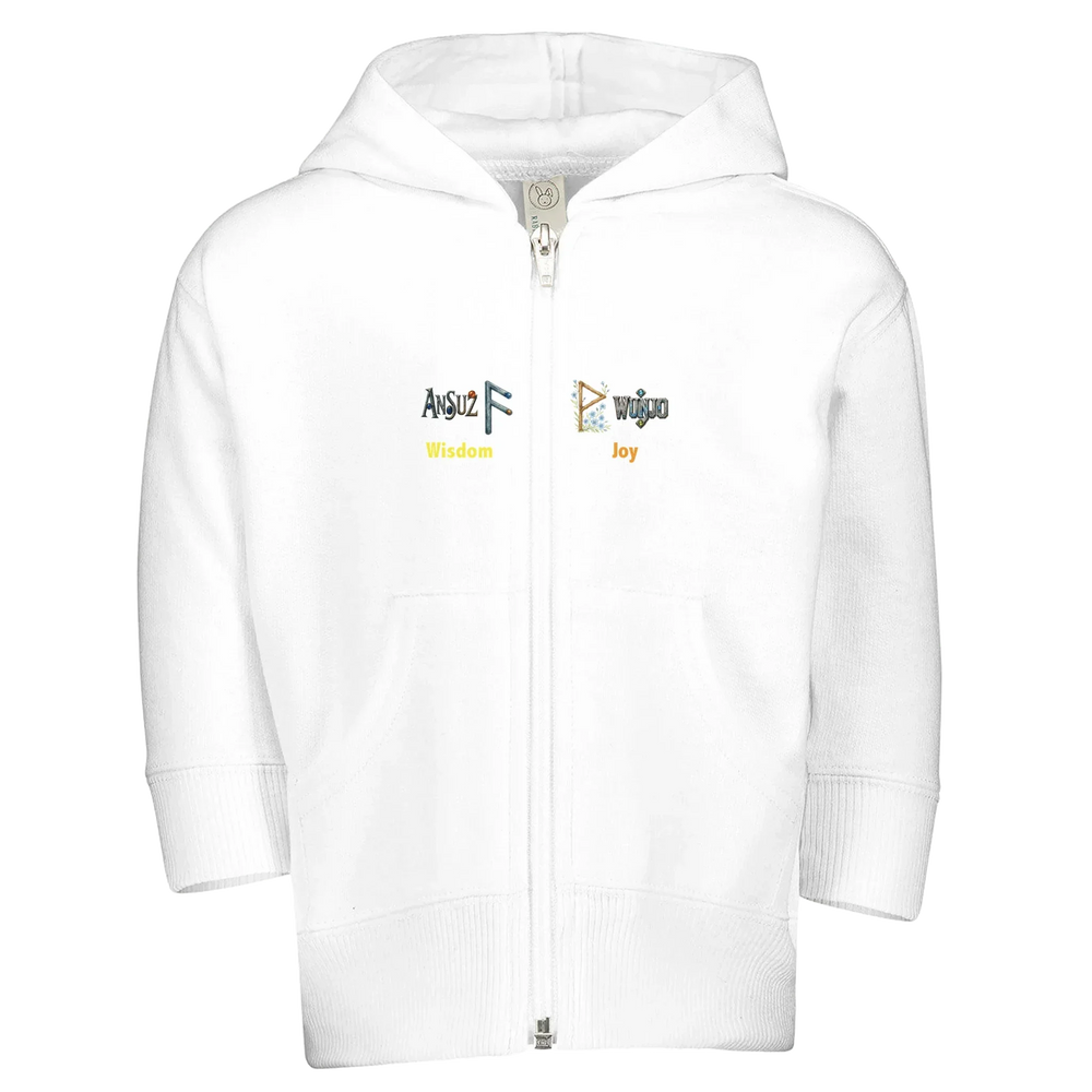 RuneScope Original Custom - Kids Zip Fleece Hoodie | Rabbit Skins 3446 White