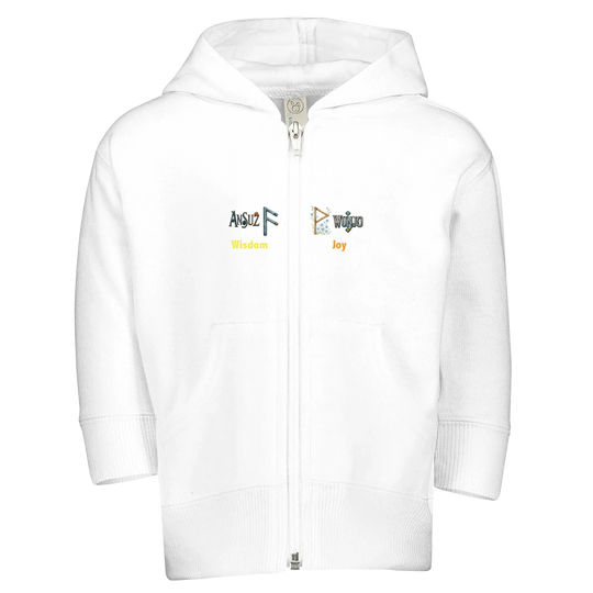 RuneScope Original Custom - Kids Zip Fleece Hoodie | Rabbit Skins 3446 White
