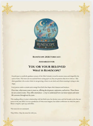 Personalized Birth/Fate RuneScope chart with 2026 Forecast