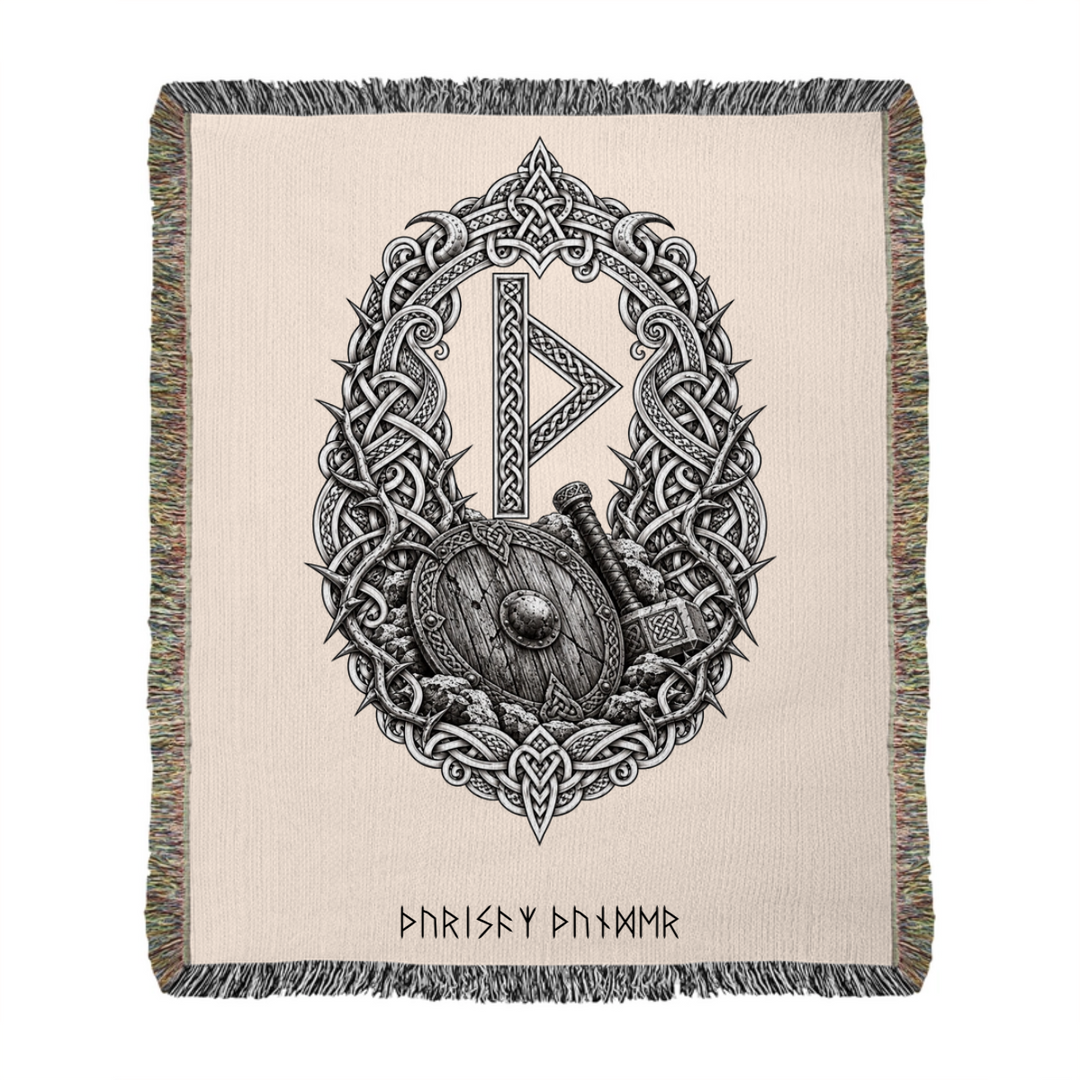 RuneScope Traditional Viking — Personalised Woven Blanket