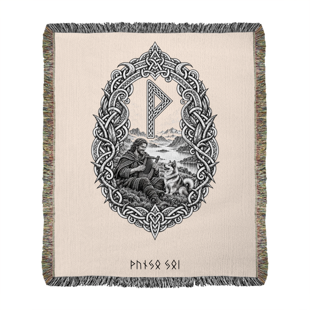 RuneScope Traditional Viking — Personalised Woven Blanket