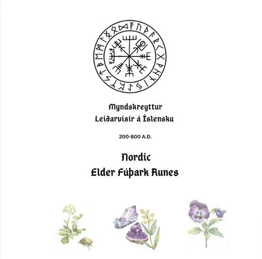 Myndskreytt E-bók á Íslensku Nordic Elder Fúþark Rúnirnar Leiðbeiningar