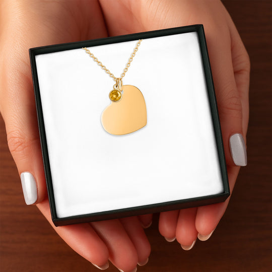 Loved By - Heart Necklace with Birthstone