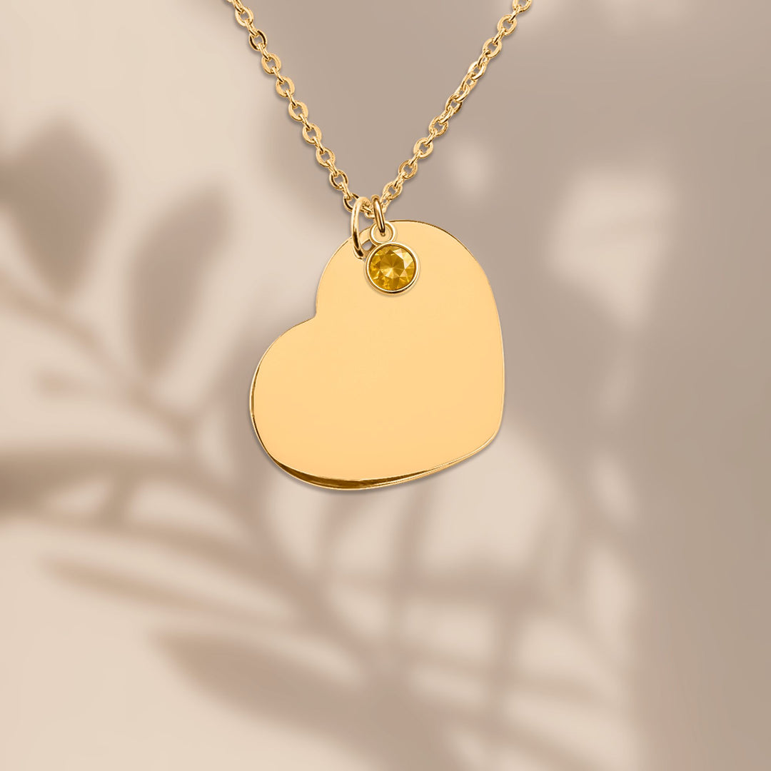 Loved By - Heart Necklace with Birthstone