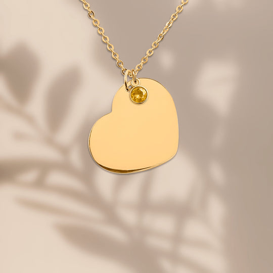 Loved By - Heart Necklace with Birthstone