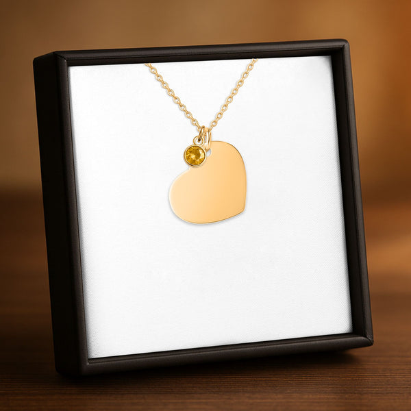 Loved By - Heart Necklace with Birthstone