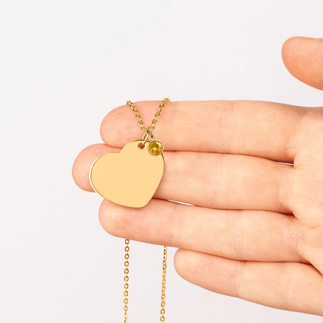 Loved By - Heart Necklace with Birthstone