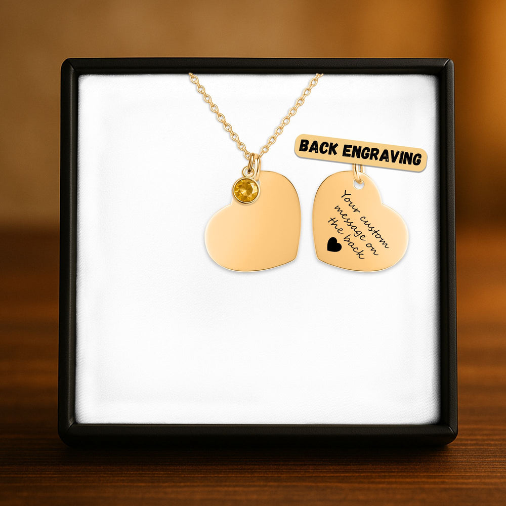 Loved By - Heart Necklace with Birthstone