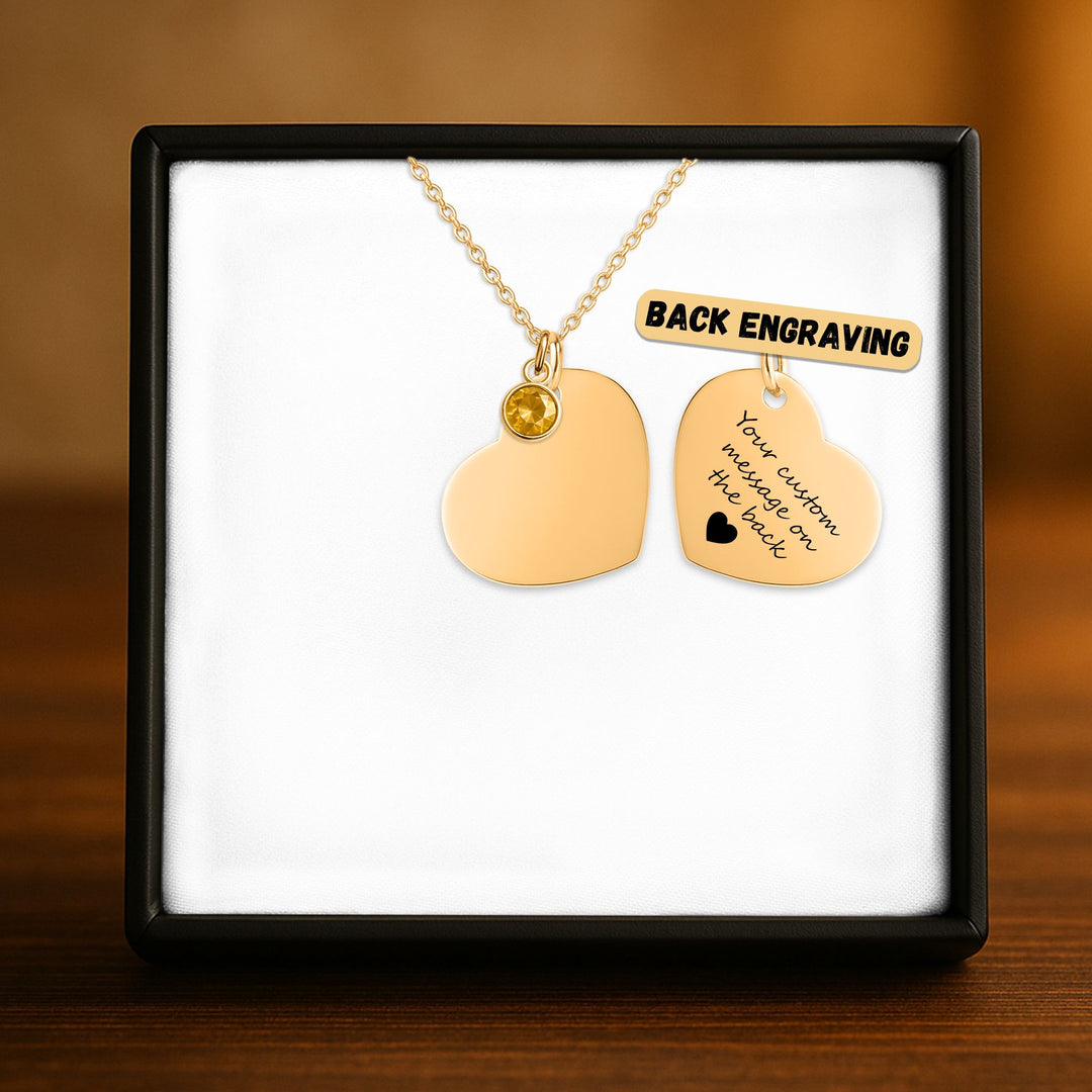 Loved By - Heart Necklace with Birthstone
