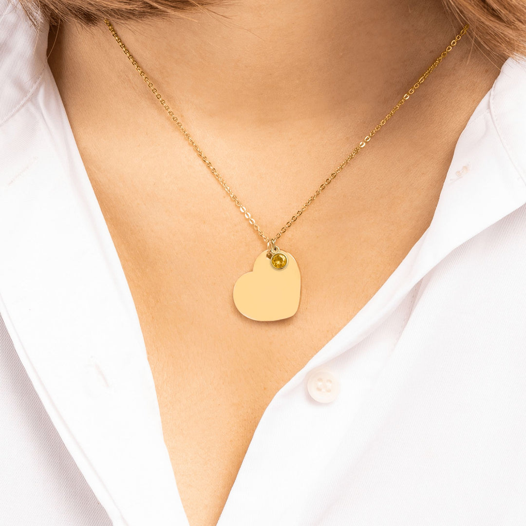 Loved By - Heart Necklace with Birthstone