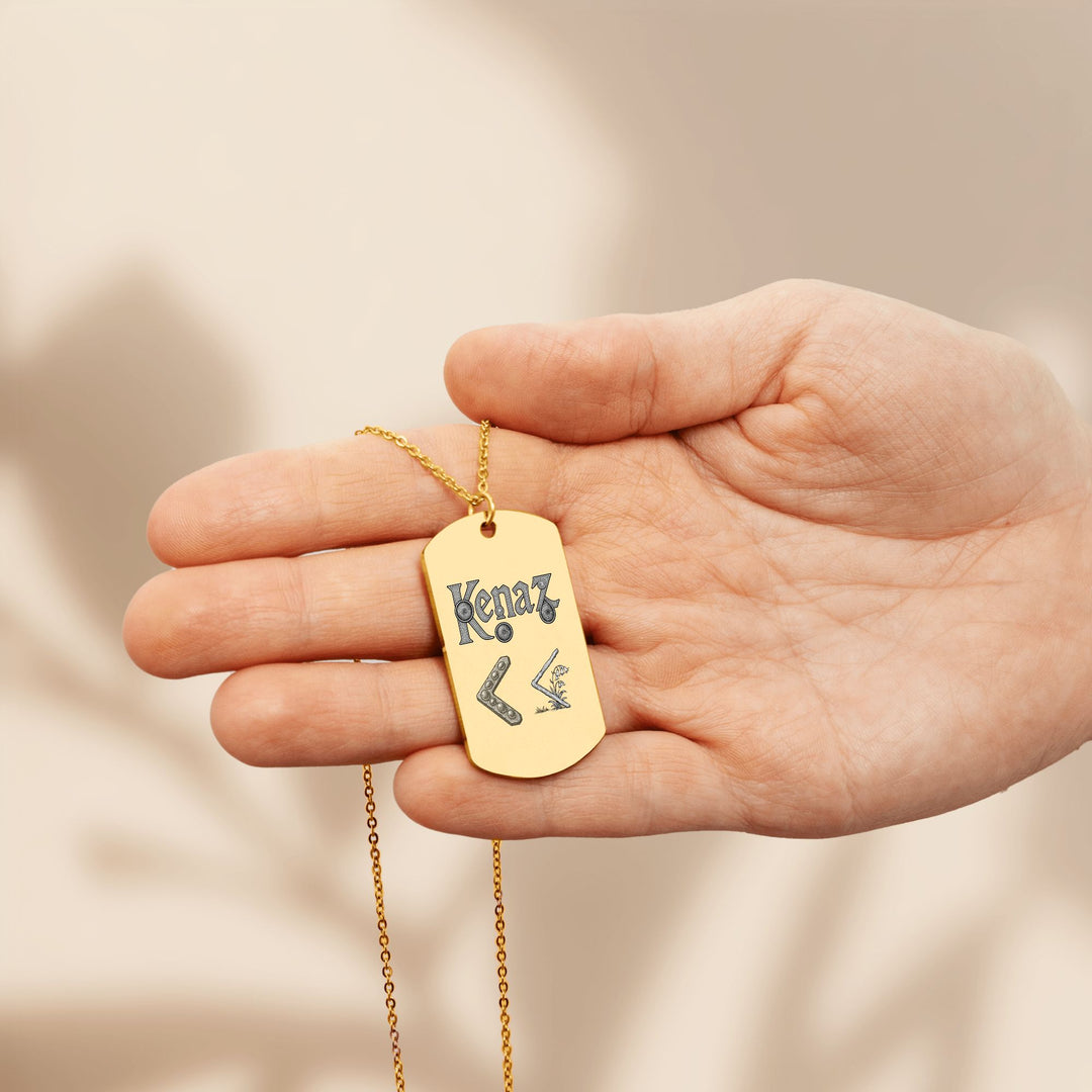Kenaz Kenaz Tag Necklace