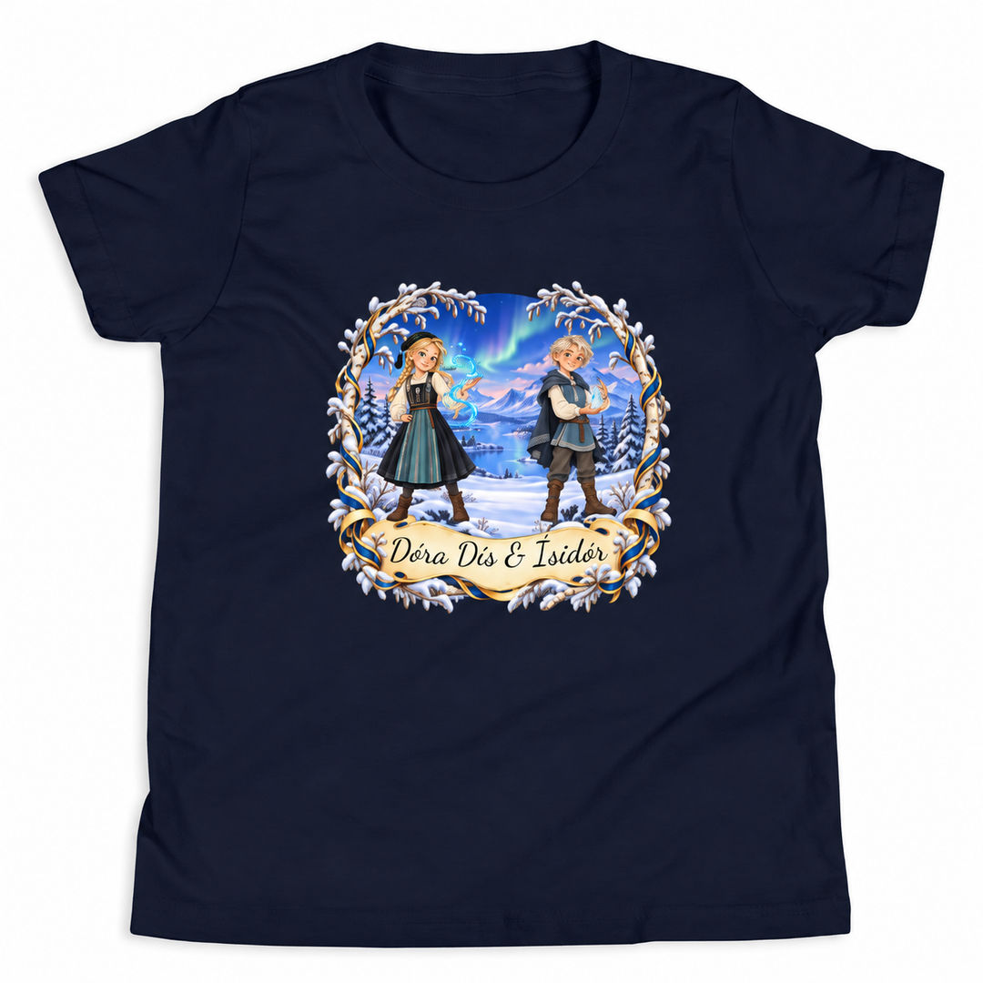 Illustrative front-only Rune Guards kids tee mockup in navy
