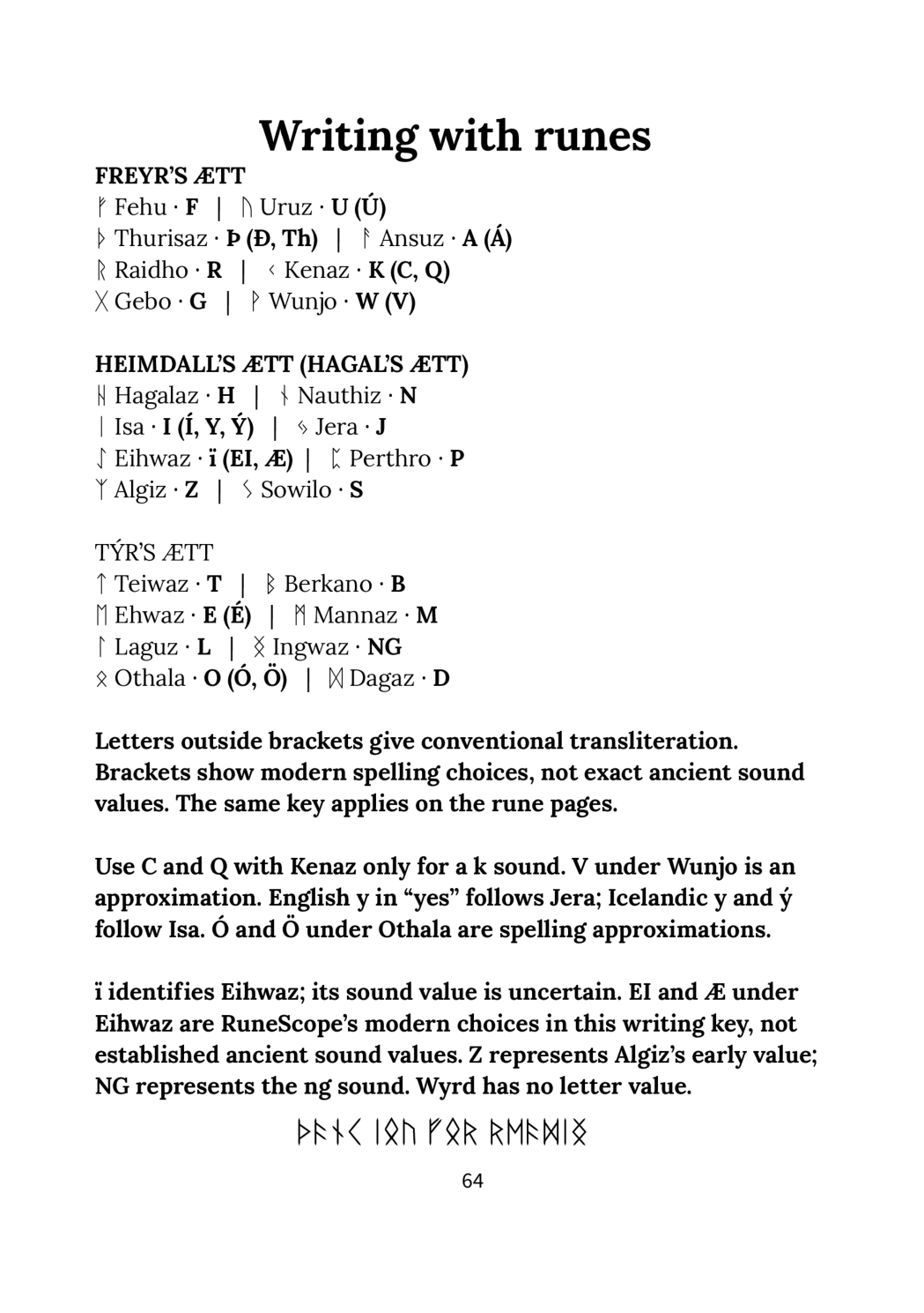 RuneScope English revised edition — writing