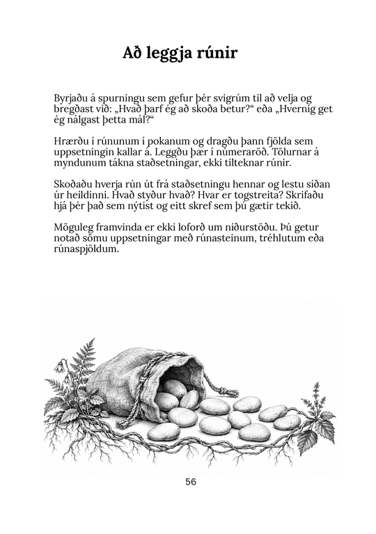 Icelandic PDF ebook — Sample page: casting the runes
