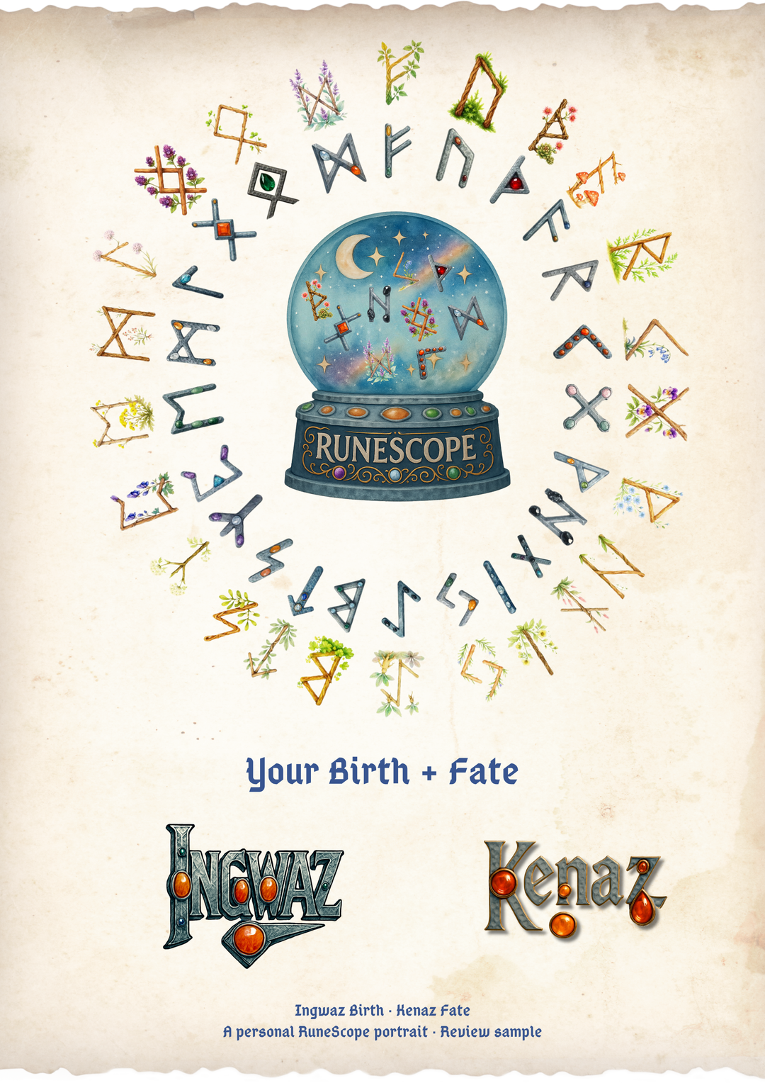 RuneScope personal report — cover sample, final artwork